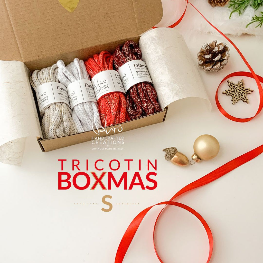 Filati Diamond Glowtech metalizzati, ideali per intrecci creativi e tricotin luminoso.