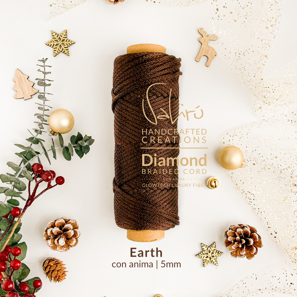 Corda bronzo satinato senza anima, filato Glowtech metallico, luce calda e naturale. Perfetto per Macramè.