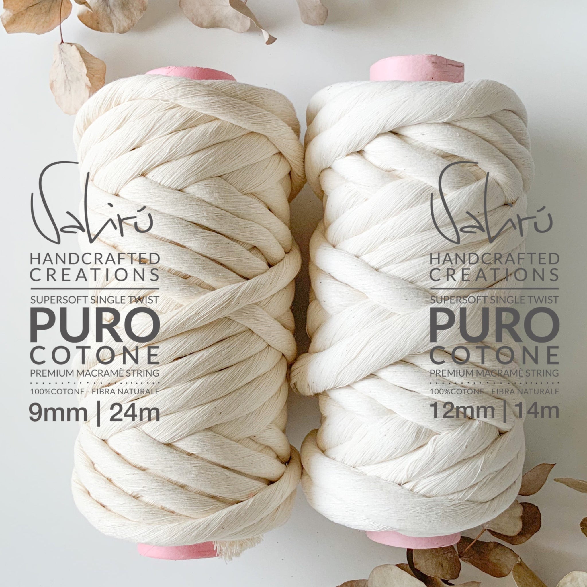 Ledent Corde à macramé (3mm, 2x120M, bleu aqua & écru