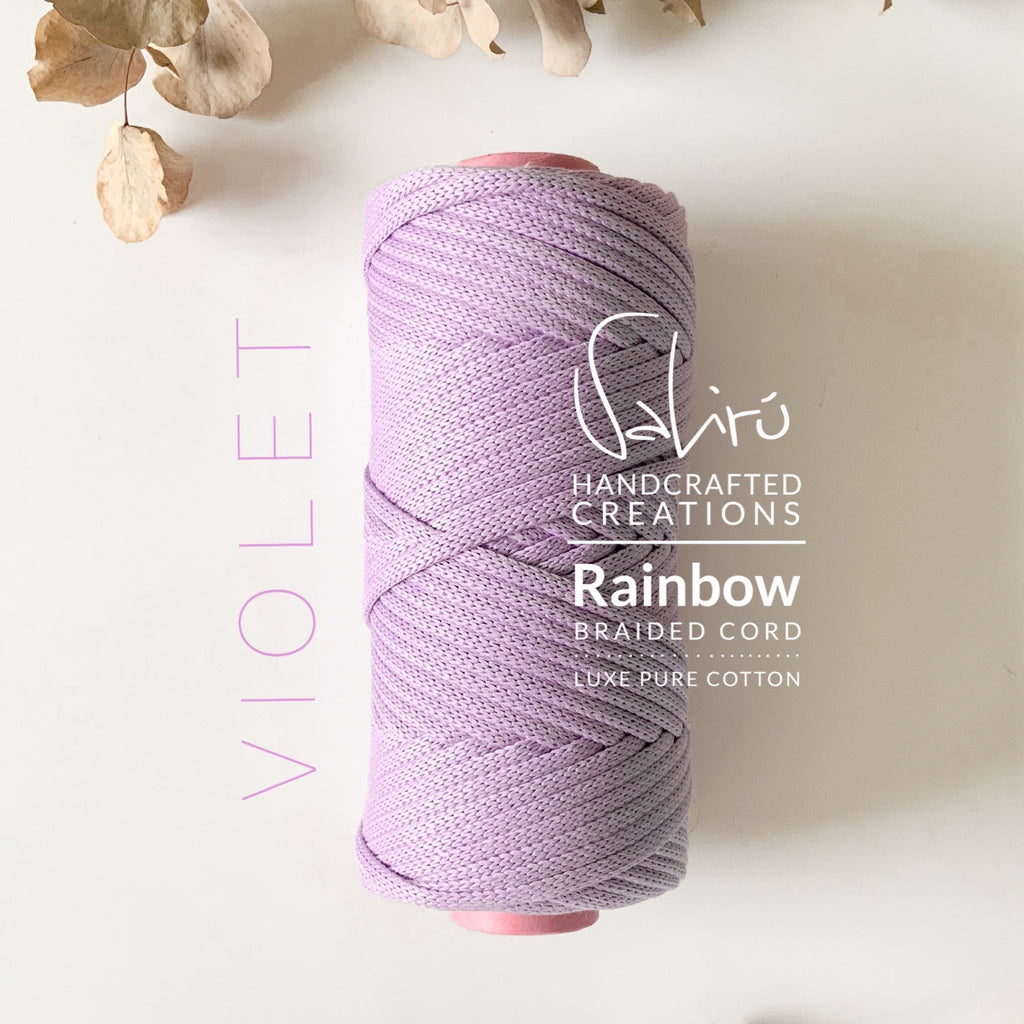 Valirù macramè cord pastello colore 100% cotone puro tricotin scritte rainbow braided