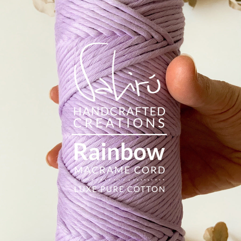 Valirù macramè cord pastello colore 100% cotone puro tricotin scritte rainbow single twist super soft barbante