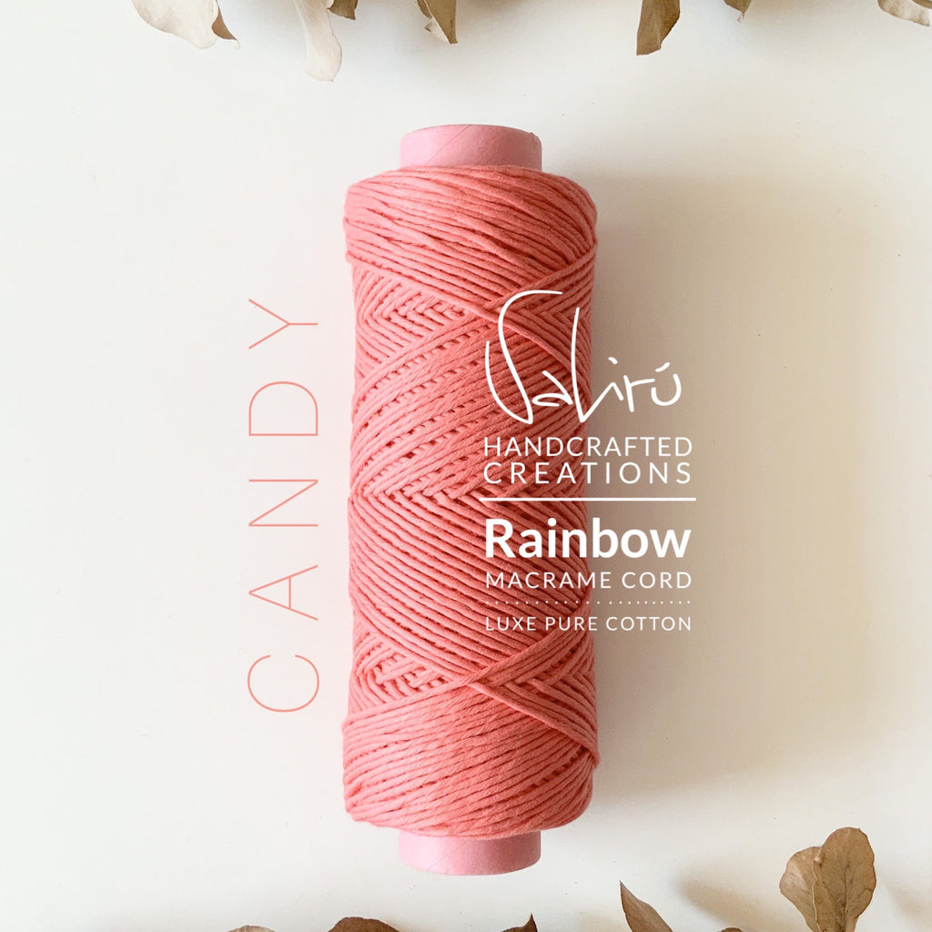 Valirù macramè cord pastello colore 100% cotone puro tricotin scritte rainbow single twist super soft barbante