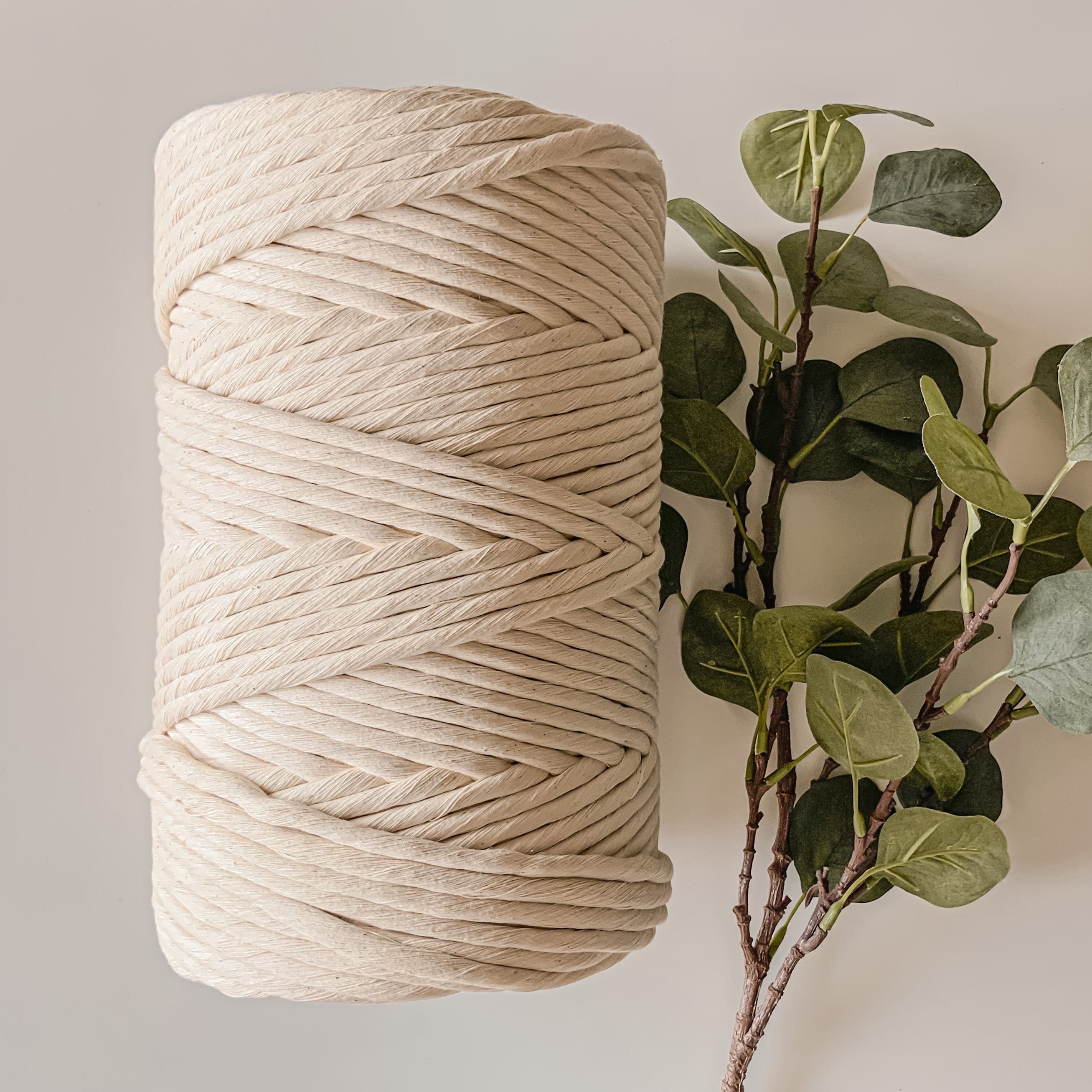 MANCHAP Cordoncino macramè da 10 mm x 50 m, corda di cotone 10mm, 4 fili, in cotone macramè naturale, per lavori a maglia, confezioni regalo MANCHAP Cordoncino macramè da 10 mm x 50 m, corda di cotone 10mm, 4 fili, in cotone macramè naturale, per lavori a maglia, confezioni regalo