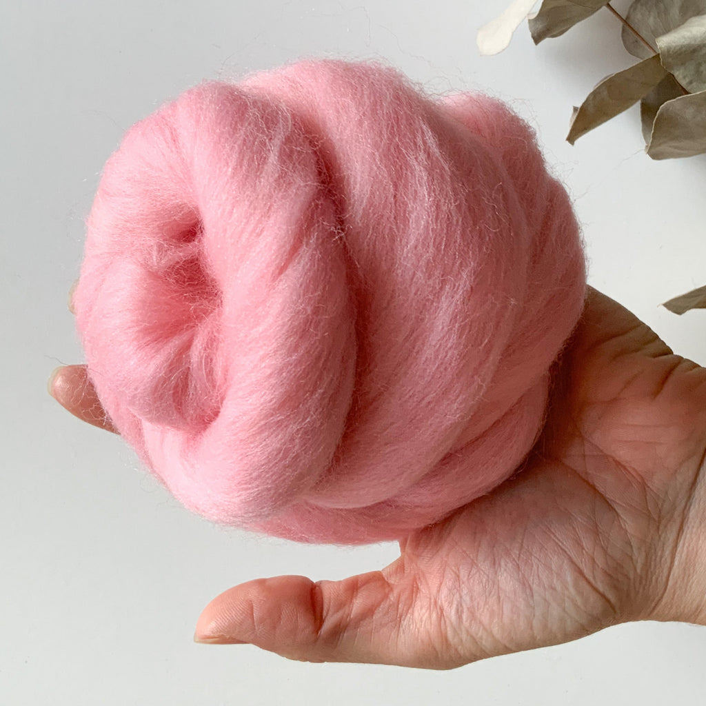 Valiru 100% lana cardata pura 25gr italia pecora pettinata lana corta infeltrimentoacqua ago non trattata macramè telaio  rosa