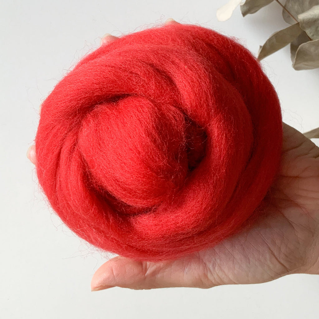 Valiru 100% lana cardata pura 25gr italia pecora pettinata lana corta infeltrimentoacqua ago non trattata macramè telaio  rosso