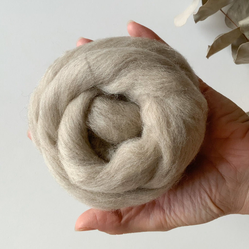 Valiru 100% lana cardata pura 25gr italia pecora pettinata lana corta infeltrimentoacqua ago non trattata macramè telaio  tortora