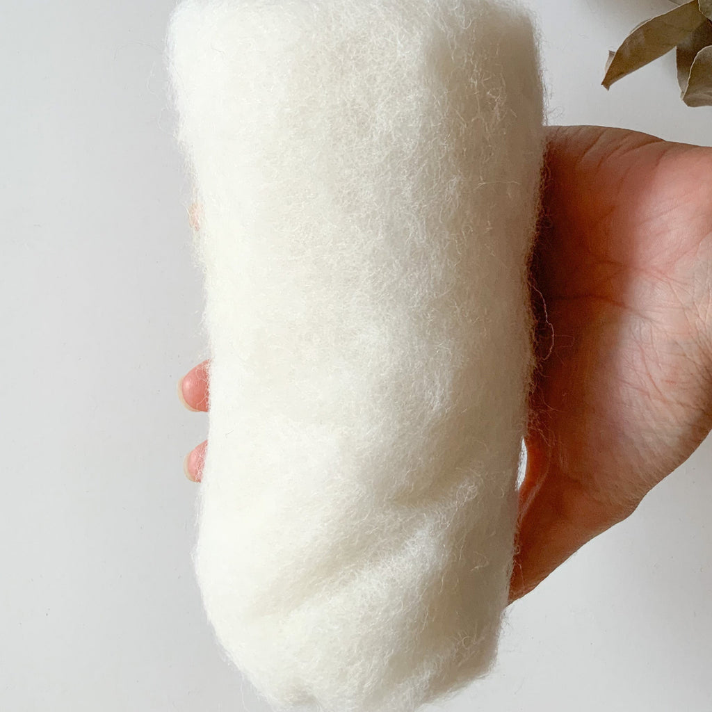 Valiru 100% lana-cardata-pura-vello-20gr pecora infeltrire acqua ago incrociata bianca