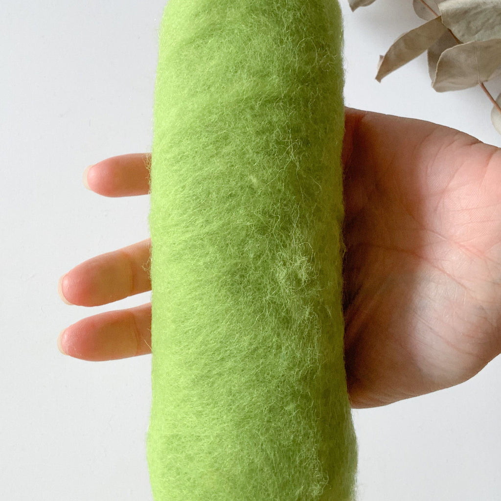 Valiru 100% lana-cardata-pura-vello-20gr pecora infeltrire acqua ago incrociata verde