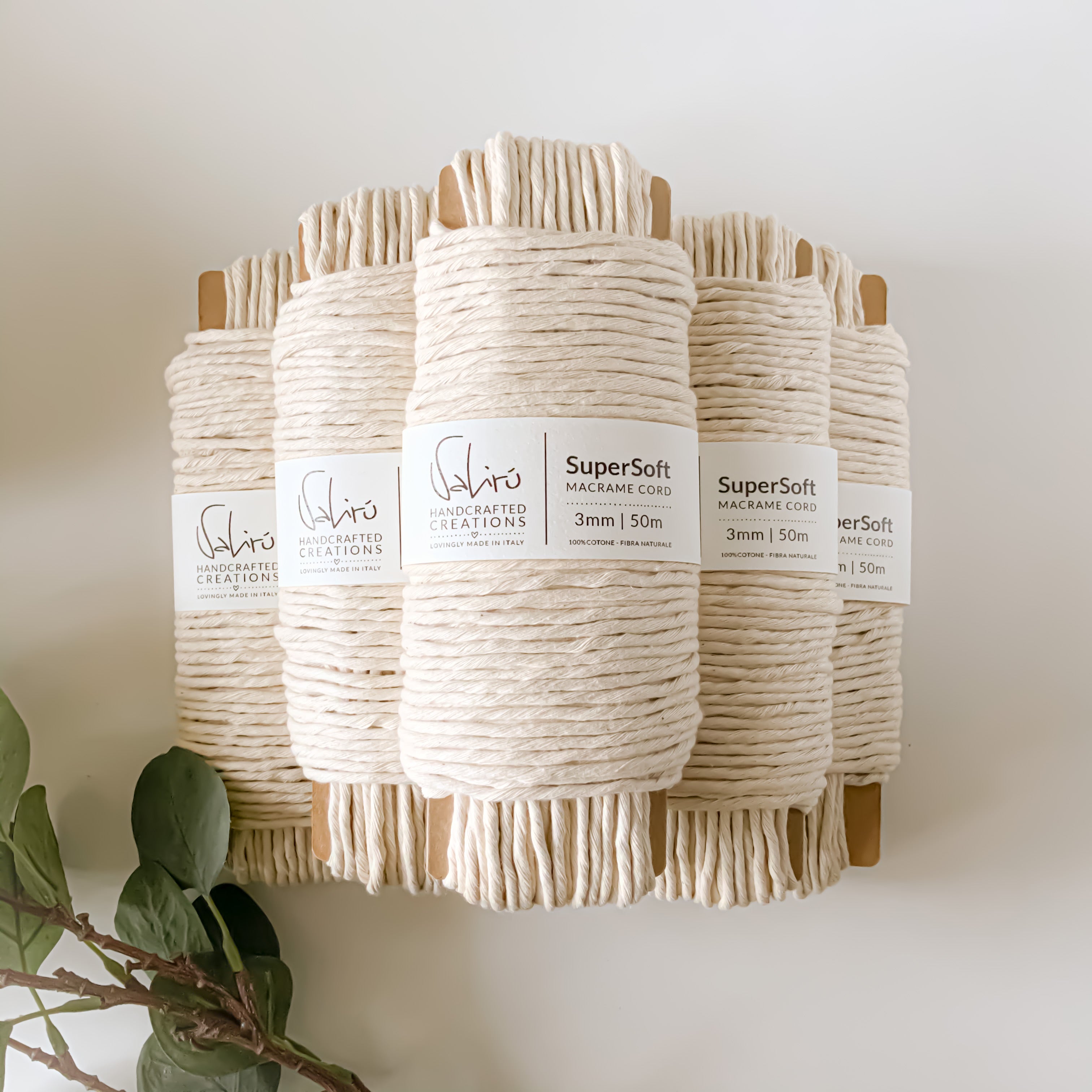 LEDENT Corda per macramè (3mm, 240M, naturale) - Corda doppia ritorta in cotone riciclato al 100% per progetti di artigianato creativo LEDENT Corda per macramè (3mm, 240M, naturale) - Corda doppia ritorta in cotone riciclato al 100% per progetti di artigianato creativo
